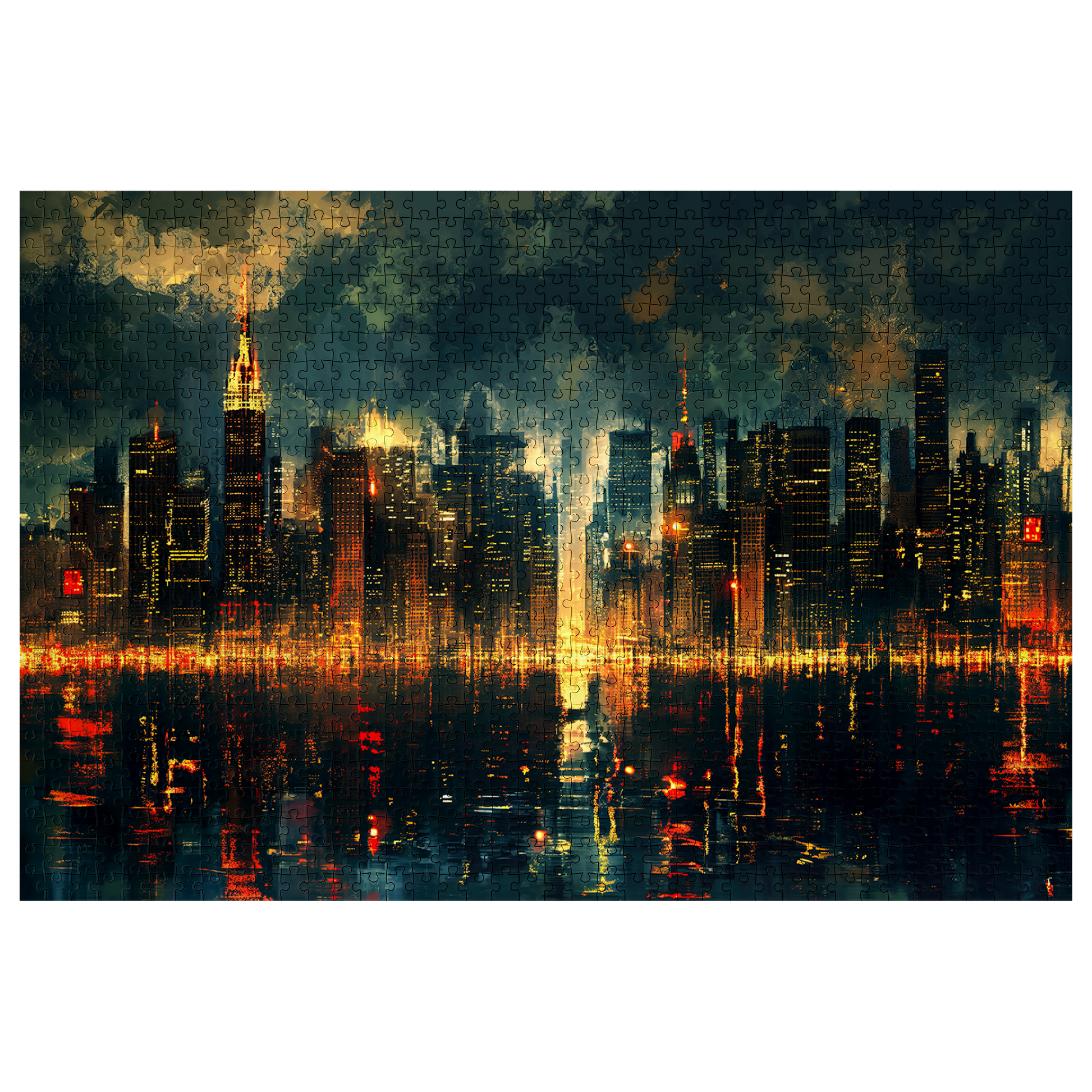 Downtown Dawn - Premium Jigsaw Puzzle - Sunrise, Cityscape, Waterfront - Multiple Sizes Available