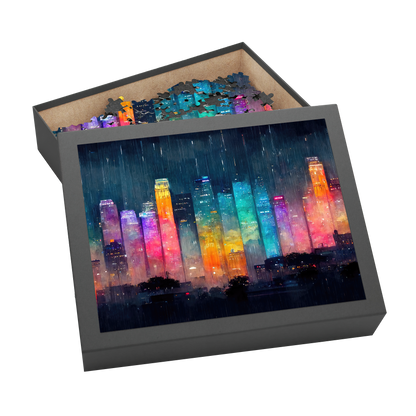 Neon - Premium Jigsaw Puzzle - Dynamic, Metropolitan, Cityscape - Multiple Sizes Available